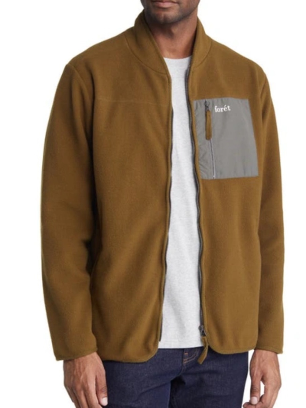 Foret Silence Fleece Zip Upin Army Size M